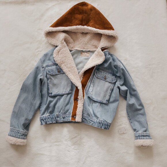 Free People Perry Hooded Denim Jacket in Sky Wash - Picture 8 of 10